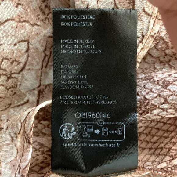 ANTHROPOLOGIE Long Sleeve Ruffled Snakeskin Print Blouse Brown - Picture 14 of 14